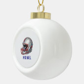 Inspirational Motivational Football Helmet Name セラミックボールオーナメント (右)
