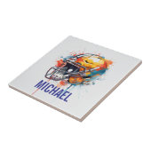 Inspirational Motivational Football Helmet Name タイル (側面)