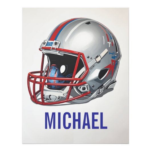 Inspirational Motivational Football Helmet Name フォトプリント (正面)