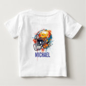 Inspirational Motivational Football Helmet Name ベビーTシャツ (裏面)