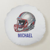 Inspirational Motivational Football Helmet Name ラウンドクッション (裏面)