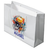 Inspirational Motivational Football Helmet Name ラージペーパーバッグ (正面アングル)