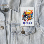 Inspirational Motivational Football Helmet Name 缶バッジ (インサイチュ)