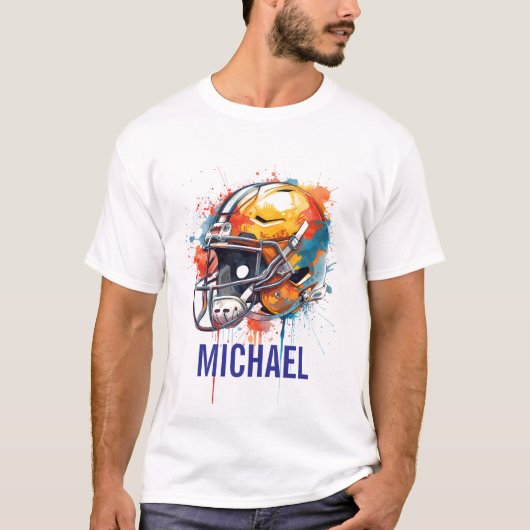 Inspirational Motivational Football Helmet Name Tシャツ (正面)