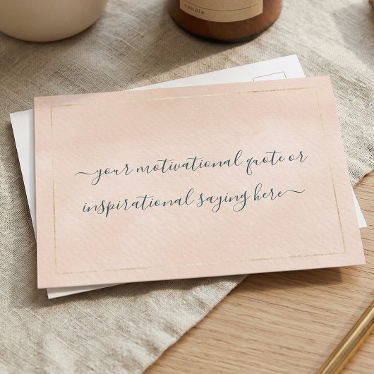 Inspirational Motivational Quote DIY Script Pink ポストカード