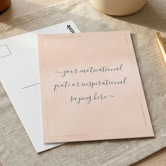 Inspirational Motivational Quote DIY Script Pink ポストカード