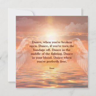 Inspirational Motivational Rumi Quote Angel Wings カード