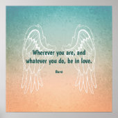 Inspirational Motivational Rumi Quote Angel Wings ポスター (正面)