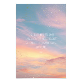 Inspirational Motivational Rumi Quote Stars Clouds フォトプリント