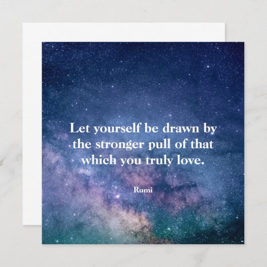 Inspirational Motivational Rumi Quote Universe (正面/裏面)