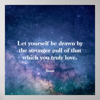 Inspirational Motivational Rumi Quote Universe ポスター