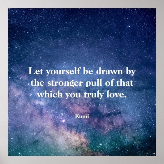 Inspirational Motivational Rumi Quote Universe ポスター (正面)