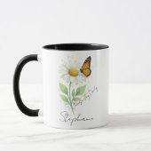 Inspirational Mug - Daisy Butterfly Choose Joy マグカップ (左)
