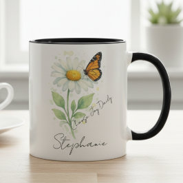 Inspirational Mug - Daisy Butterfly Choose Joy マグカップ