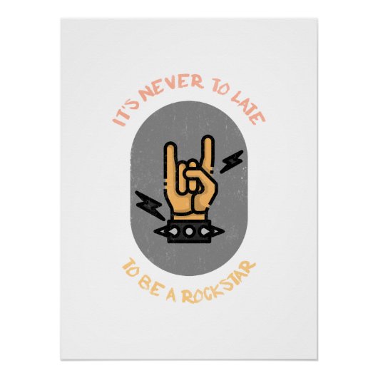 Inspirational Music Quote | Rock On Bold ポスター (正面)