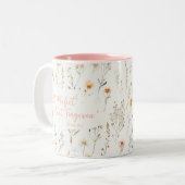 Inspirational Not Perfect Wildflowers Faith ツートーンマグカップ (正面左)