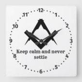 Inspirational phrase スクエア壁時計 (正面)