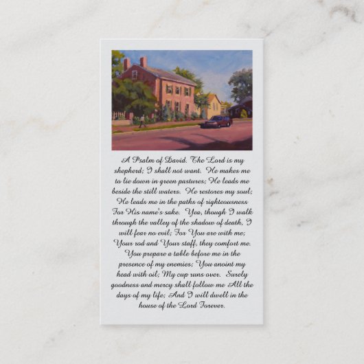 Inspirational Psalm of David Red Blue Yellow Green 名刺 (裏面)