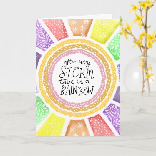 Inspirational Quote – “After Every Storm there is カード (黄色い花)