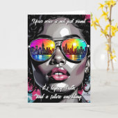 Inspirational Quote and City Woman カード (黄色い花)