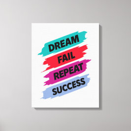Inspirational Quote Art–Dream Fail Repeat Success キャンバスプリント