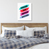 Inspirational Quote Art–Dream Fail Repeat Success キャンバスプリント (インサイチュ (寝室))