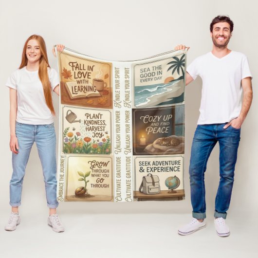 Inspirational Quote Art Sticker Sheet フリースブランケット (インサイチュ)