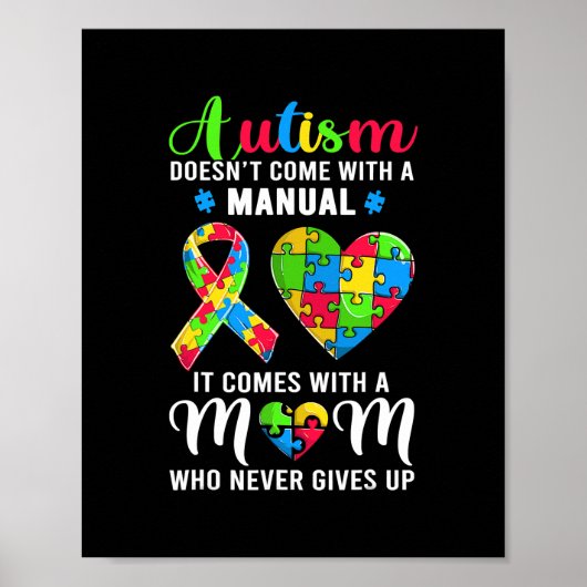 Inspirational Quote Autism Mom Autism Awareness ポスター (正面)