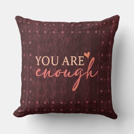 Inspirational Quote Burgundy Decor Cushion  クッション (正面)