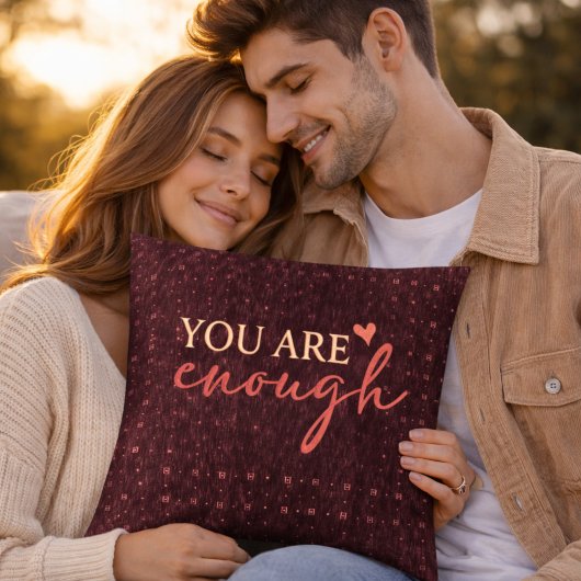 Inspirational Quote Burgundy Decor Cushion  クッション