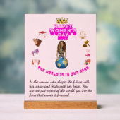 Inspirational Quote happy women's day アクリルサイン (ニュートラル)