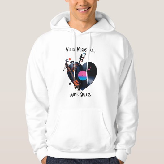 Inspirational Quote Hoodie for Music Lovers  パーカ (正面)