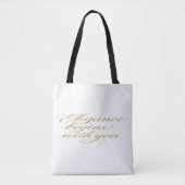 Inspirational Quote in Calligraphy: Tote Bag トートバッグ (正面)