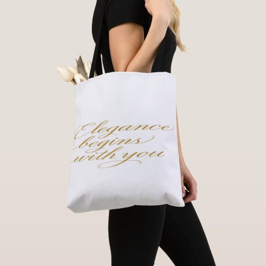 Inspirational Quote in Calligraphy: Tote Bag トートバッグ (クローズアップ)