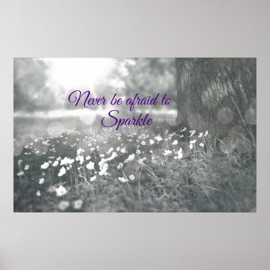 Inspirational Quote Never be Afraid to Sparkle ポスター (正面)