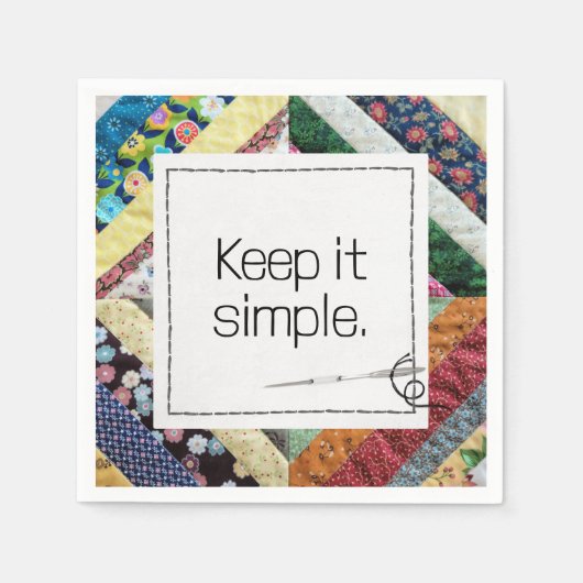 Inspirational Quote On a Handmade Quilt スタンダードカクテルナプキン (正面)