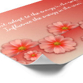 Inspirational Quote on Soft Peach & Pink Flowers ポスター (角)