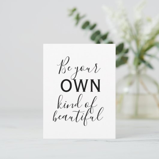 Inspirational Quote Postcard – Be Your Own Kind  ポストカード (スタンド正面)