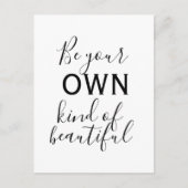 Inspirational Quote Postcard – Be Your Own Kind  ポストカード (正面)