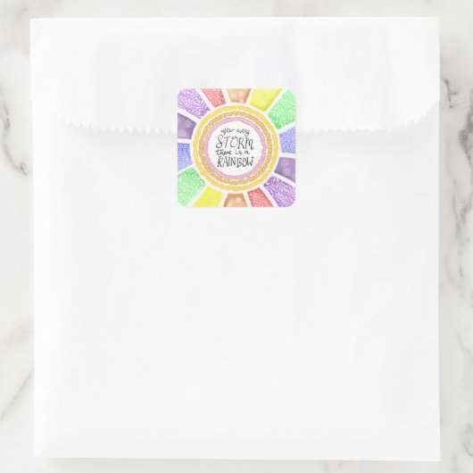 Inspirational Quote Print – “After Every Storm スクエアシール (バッグ)