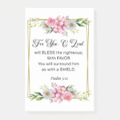 Inspirational Quote, Psalm 5:12 Floral Bible Verse ポストイット (正面)