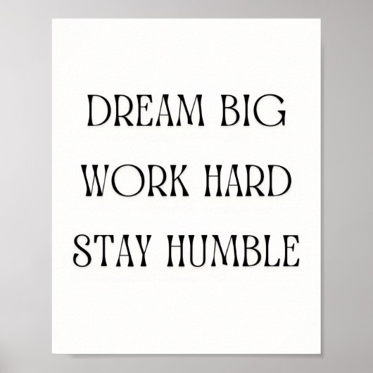 Inspirational Quote Wall Art - Dream Big Work Hard ポスター (正面)