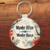 Inspirational Quote : Wander Often, Wonder Always キーホルダー (裏面)