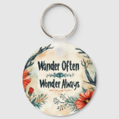 Inspirational Quote : Wander Often, Wonder Always キーホルダー (裏面)