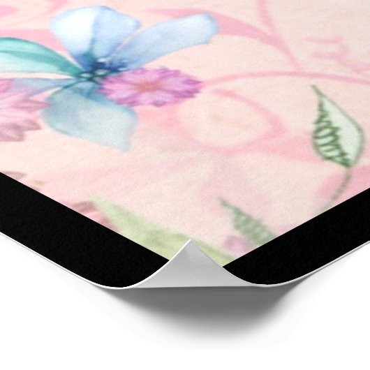 Inspirational Quote with Wildflowers Typography ポスター (角)