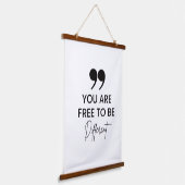 Inspirational Quote Wood Topped Wall Tapestry 吊り下げ型タペストリー (傾斜あり)