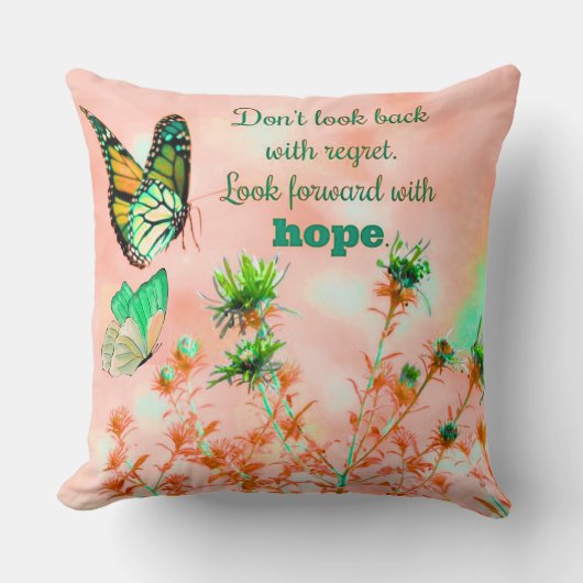 Inspirational Quotes on Hope Throw Pillow クッション (正面)