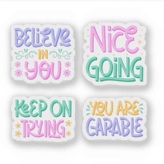 Inspirational quotes sticker set シール (正面)