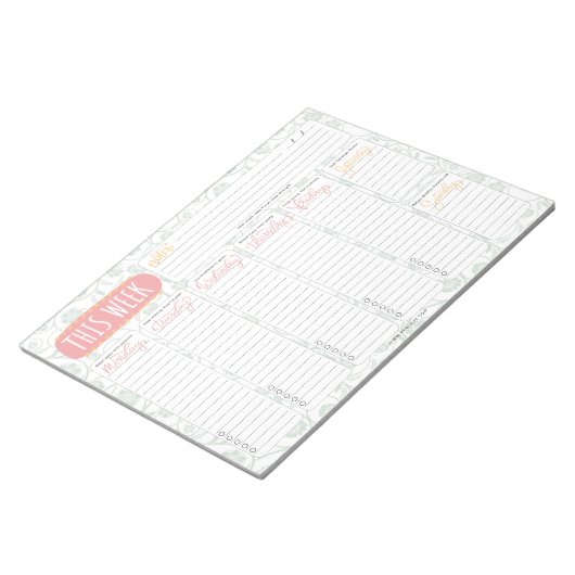 Inspirational Quotes “This Week” Weekly Planner ノートパッド (アングル)