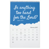 Inspirational Quotes | Typography 2026 Christian カレンダー (2月 2027)